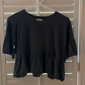Altar’d state black ruffled top
